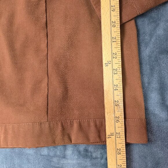 Ashley Stewart Faux Suede Jacket | Brown Zip-Up | Women's 16 | Vintage Style - Picture 6 of 13